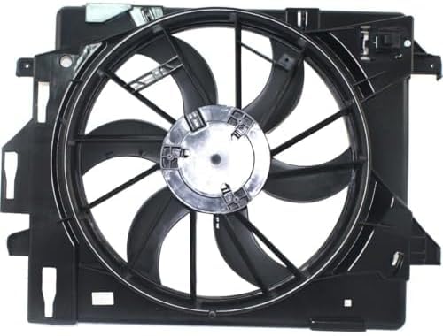 Front Radiator Cooling Fan Assembly Plastic Direct Replacement Compatible with 2008-2016 Chrysler Town & Country / 2008-2020 Dodge Grand Caravan CH3115157 5058674AD