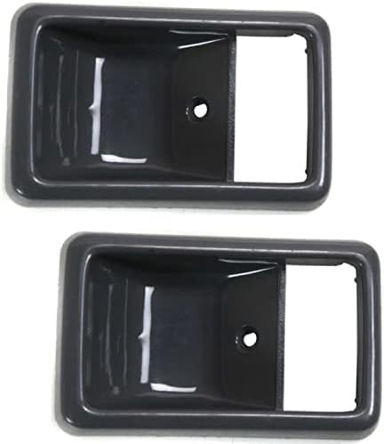 Set of 2 Front Inside Door Handle Cases Gray Plastic Right Passenger & Left Driver Side Direct Replacement Compatible with 1984-1989 Toyota Pickup TO1356101 6927789104B2
