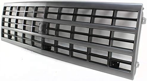 Front Grille Silver Shell And Primed Insert Direct Replacement Compatible With 1992-1996 Chevrolet G-Series Van GM1200360 15709687