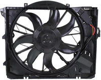 Front Radiator Single Fan Assembly Plastic Without Turbo Direct Replacement Compatible with 2006-2013 BMW 3-Series / 2008-2013 128i BM3117101 17427562080