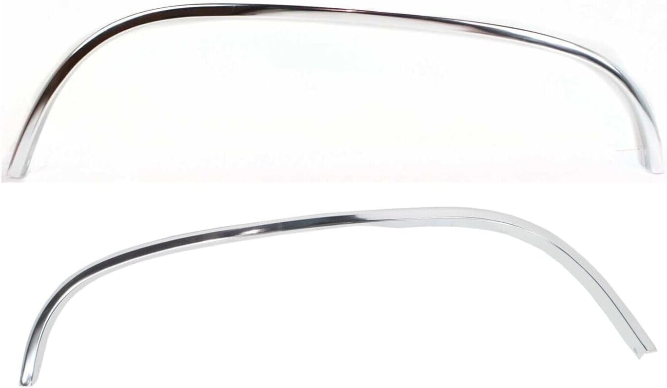 Set Of 2 Front Fender Molding Trim Chrome Right Passenger & Left Driver Side Direct Replacement Compatible With 1988-2000 Chevrolet/GMC C/K Series Full Size GM1291108 GM1290108