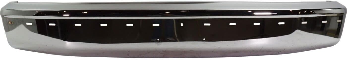 Front Bumper Chrome Steel With Molding & Without Air Intake Holes Direct Replacement Compatible With 1992-1996 Ford F-Series FO1002237 F2TZ17757B