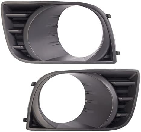 Set Of 2 Front Fog Light Molding Primed Left Driver & Right Passenger Side Direct Replacement Compatible With 2008-2017 Toyota Sequoia TO1039157 TO1038157 814810C021 814820C021