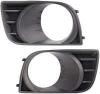 Set Of 2 Front Fog Light Molding Primed Left Driver & Right Passenger Side Direct Replacement Compatible With 2008-2017 Toyota Sequoia TO1039157 TO1038157 814810C021 814820C021