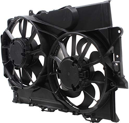 Front Dual Fan Assembly Plastic Direct Replacement Compatible with 2013-2017 GMC Terrain/Chevrolet Equinox GM3115282 25952783-PFM 22780242 22780241