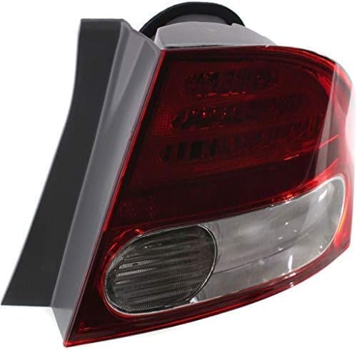 Set Of 2 Tail Light Outer Assembly Lens And Housing Left Driver & Right Passenger Side Direct Replacement Compatible With 2009-2011 Honda Civic HO2818138 HO2819138