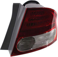 Set Of 2 Tail Light Outer Assembly Lens And Housing Left Driver & Right Passenger Side Direct Replacement Compatible With 2009-2011 Honda Civic HO2818138 HO2819138