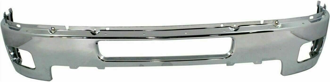 New Front Bumper + Upper Cover Chrome + Lower Valance Air Deflector + Extension Textured Direct Replacement Compatible With Chevrolet Silverado 2500HD 3500HD 2011-2014 GM1002837