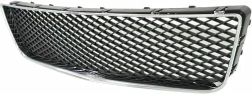 Front Bumper Upper & Lower Grille Assembly Chrome Shell With Insert Plastic Direct Replacement Compatible With 2006-2013 Chevrolet Impala / 2014-2016 Limited GM1200551 GM1036107