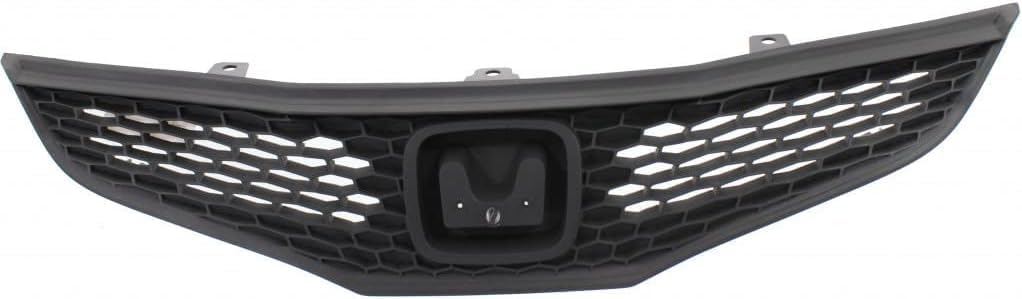 Front Bumper Cover Primed Plastic + Grille Textured Direct Replacement Compatible With 2009-2014 Honda Fit