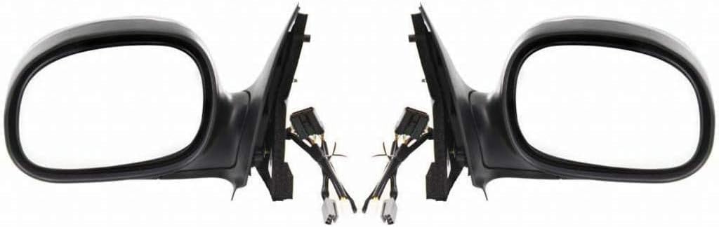 Set of 2 Front Power Mirror Manual Folding Non-Heated Chrome Right Passenger & Left Driver Side Direct Replacement Compatible With 1997-1999 Ford F-250/1997-2004 F-150 FO1320138