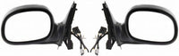 Set of 2 Front Power Mirror Manual Folding Non-Heated Chrome Right Passenger & Left Driver Side Direct Replacement Compatible With 1997-1999 Ford F-250/1997-2004 F-150 FO1320138