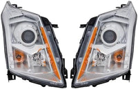 Set Of 2 Front Head Light Assembly Plastic Left Driver & Right Passenger Side Direct Replacement Compatible With 2010-2012 Cadillac SRX GM2503345 GM2502345 22853873 22853872