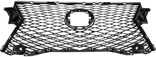 Front Upper & Lower Grille Shell And Insert Plastic Direct Replacement Compatible With 2016-2018 Lexus RX450h / 2016-2019 RX350 LX1200183 LX1200185 531110E210 531120E160