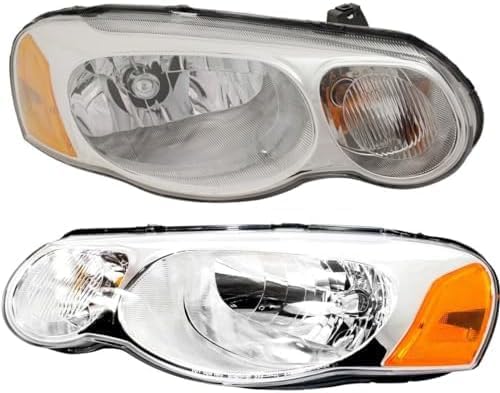 Set Of 2 Front Headlight Assembly Halogen Right Passenger & Left Driver Side Direct Replacement Compatible With 2004-2006 Chrysler Sebring CH2502150 CH2503150 4806037AF 4806036AF