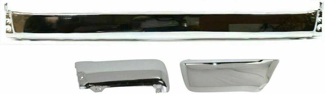 AUTOS PARTS PLUS Rear Step Bumper Face Bar + End Caps Chrome Steel Left Driver & Right Passenger Side Direct Replacement Compatible With 1999-2002 Toyota 4Runner TO1102228 TO1105101 TO1104101
