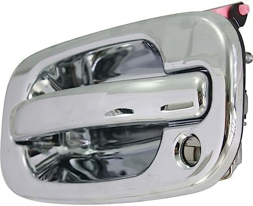Set of 2 Front Exterior Door Handle Chrome with Keyhole Left Driver & Right Passenger Side Direct Replacement Compatible with 1999-2006 Chevrolet Silverado/GMC Sierra 1500 2500 3500