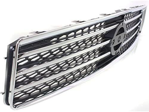 Front Grille Assembly Chrome Shell & Painted Dark Gray Insert Direct Replacement Compatible With 2009-2011 Nissan Maxima NI1200231 620709N00A