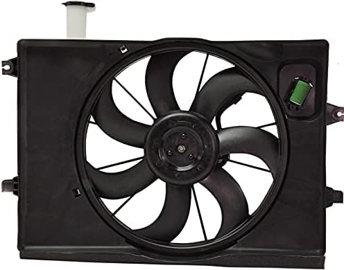 Front Radiator Cooling Fan Assembly Plastic Direct Replacement Compatible with 2018-2021 Hyundai Kona HY3115162 25380J9200