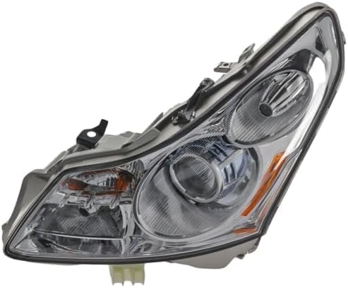 Front Headlight Assembly Left Driver Side Direct Replacement Compatible With 2007-2008 Infiniti G35 IN2502137 26060JK60C