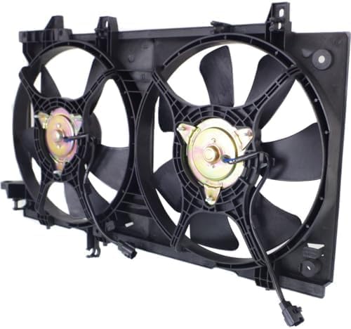 Front Radiator Shroud Dual Fan Assembly Plastic Direct Replacement Compatible with 2003-2008 Subaru Forester SU3115111 45131FE000-PFM