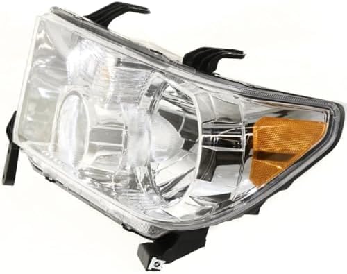 Front Bumper Upper Cover Primed + Headlight Assembly Left Driver & Right Passenger Side Direct Replacement Compatible With 2007-2013 Toyota Tundra TO1014100 TO2503171 TO2502171