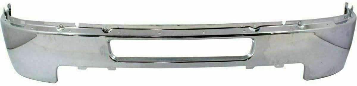 Front Bumper Chrome Steel + Upper Cover + Lower Valance + Extension Textured Direct Replacement Compatible With 2011-2014 Chevrolet Silverado 2500HD 3500HD GM1014106 GM1092213