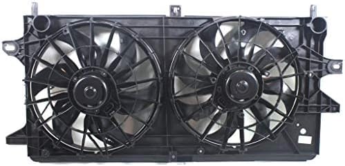 Front Radiator Dual Cooling Fan Assembly Plastic Direct Replacement Compatible with 2004-2008 Pontiac Grand Prix / 2005-2009 Buick Lacrosse GM3115180 89019107-PFM 89018446-PFM
