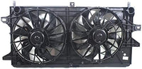 Front Radiator Dual Cooling Fan Assembly Plastic Direct Replacement Compatible with 2004-2008 Pontiac Grand Prix / 2005-2009 Buick Lacrosse GM3115180 89019107-PFM 89018446-PFM