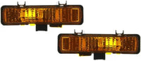 Front Bumper Chrome Steel + Signal Lights + Corner Lamps Lens And Housing Right & Left Side Direct Replacement Compatible With GMC S15 / Chevrolet S10 1982-1990 GM2520109 GM2521109