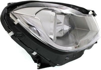 Set Of 2 Front Head Light Assembly Chrome Interior With Corner Lamp Plastic Left Driver & Right Passenger Side Direct Replacement Compatible With 2012-2014 Mercedes Benz C-Class