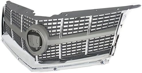 Front Grille Assembly Plastic Gray Shell and Insert Direct Replacement Compatible With 2010-2012 Cadillac SRX GM1200629 25778321