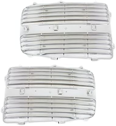 Front Grille Insert Horizontal Bar Chrome Right Passenger & Left Driver Side Direct Replacement Compatible With 2002-2005 Dodge Ram 1500 2500 3500 CH1201104 CH1201103 5073296AA