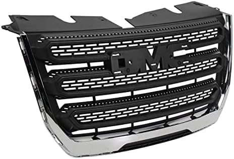 Front Grille Assembly Textured Shell And Insert Plastic With Chrome Frame Direct Replacement Compatible With 2016-2017 GMC Terrain GM1200723 23379208