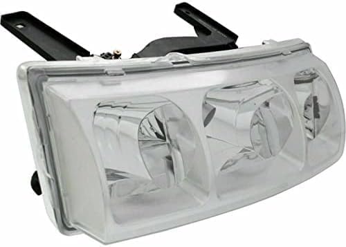 Set Of 2 Front Head Light Assembly Halogen Chrome Interior Left Driver & Right Passenger Side Direct Replacement Compatible With 2005 Saturn Vue GM2502253 GM2503253 22730381 22730382