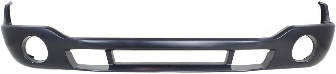 Front Bumper Chrome Steel Without Brackets + Lower Valance Primed With Fog Light Holes Direct Replacement Compatible With GMC Sierra 1500 2500HD 3500 2003-2006 GM1002418 GM1000684