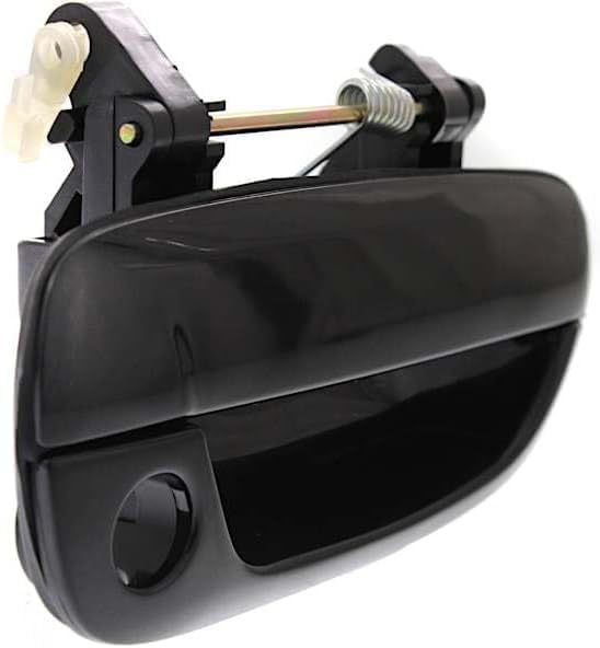 Set of 2 Front Exterior Door Handle Smooth Black Plastic Left Driver & Right Passenger Side Direct Replacement Compatible with 2000-2006 Hyundai Accent HY1311101 HY1310101