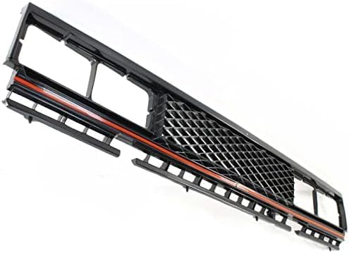 Front Grille Primed Shell And Mesh Insert With Red Molding Direct Replacement Compatible With 1983-1986 Nissan 720 NI1200118 6231084W00