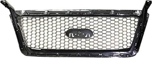 Front Grille Chrome Shell/Beige Honeycomb Insert Direct Replacement Compatible With 2004-2008 Ford F-150 FO1200427 FO1200502 4L3Z8200DA 7L3Z8200BA