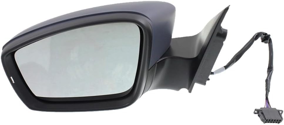 Front Power Mirror Manual Folding Primed With Signal Light Left Driver Side Direct Replacement Compatible With 2011-2018 Volkswagen Jetta VW1320146 5C7857507AD-PFM