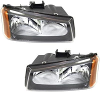 Set Of 2 Front Headlight Assembly Fluted Reflector Right Passenger & Left Driver Side Direct Replacement Compatible With 2003-2006 Chevrolet Silverado/Avalanche GM2502257 GM2503257