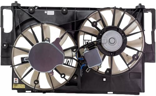Front Radiator Dual Cooling Fan Assembly Plastic Direct Replacement Compatible with 2015-2021 Lexus NX300h / 2016-2018 Toyota RAV4 Hybrid LX3115133 1671136180