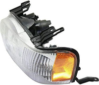 Set Of 2 Front Head Lights Assembly Halogen Plastic Left Driver & Right Passenger Side Direct Replacement Compatible With 2001-2004 Ford Escape FO2519103 FO2518103