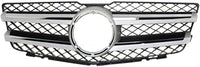 Front Grille Primed Shell And Insert With Chrome Molding & Aluminum Trim Direct Replacement Compatible With 2010-2015 Mercedes Benz GLK350 / 2013-2015 GLK250 MB1200161 20488008839776