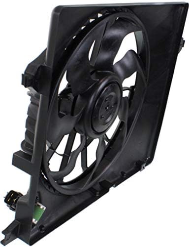Front Radiator Cooling Fan Assembly Plastic Direct Replacement Compatible with 2010-2012 Hyundai Santa Fe / 2011-2015 Kia Sorento HY3115130 253801U201