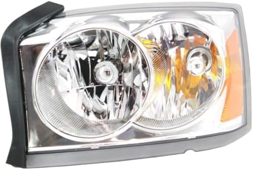 Set Of 2 Front Headlight Assembly With Chrome Interior Right Passenger & Left Driver Side Direct Replacement For 2005-2007 Dodge Dakota CH2502159 CH2503159 55077607AB 55077606AB