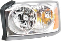 Set Of 2 Front Headlight Assembly With Chrome Interior Right Passenger & Left Driver Side Direct Replacement For 2005-2007 Dodge Dakota CH2502159 CH2503159 55077607AB 55077606AB
