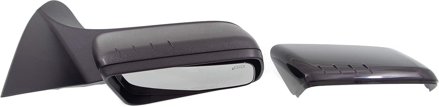 Front Power Mirror Non-Folding Heated With Primed & Textured 2 Caps Direct Replacement Compatible With 2008-2011 Ford Focus FO1321317 FO1321331 8S4Z17682CA-PFM