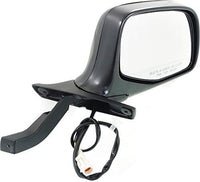 Front Side View Chrome Mirror Set Power Glass Manual Folding Right Passenger & Left Driver Side Direct Replacement Compatible With 1992-1997 Ford Bronco, F-150 F-250 F-350 FO1321124