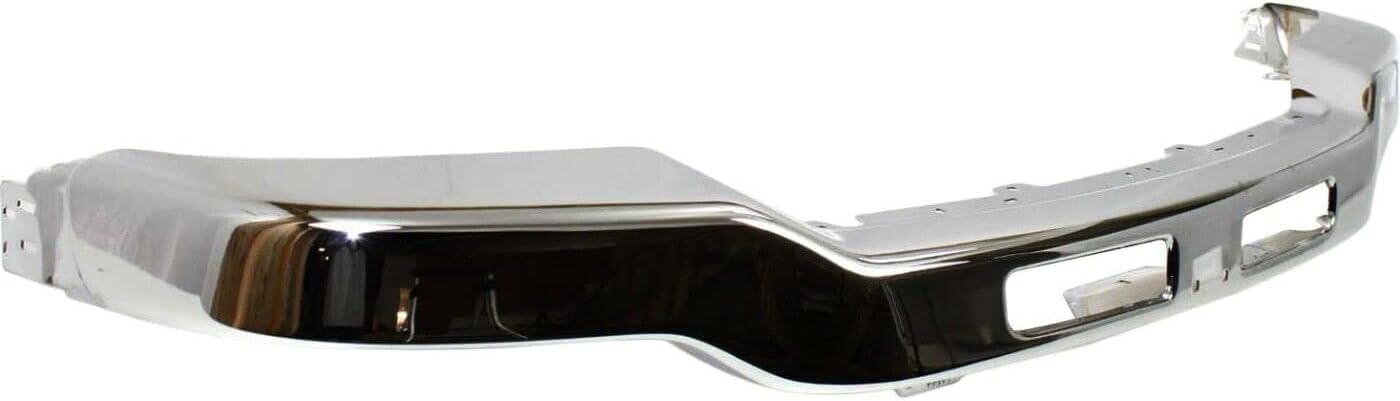 Front Bumper Chrome Steel Without Brackets + Lower Valance Primed With Fog Light Holes Direct Replacement Compatible With GMC Sierra 1500 2500HD 3500 2003-2006 GM1002418 GM1000684